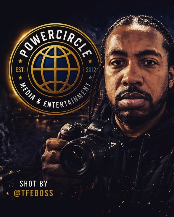 Dennis Moore with Power Circle camera branding