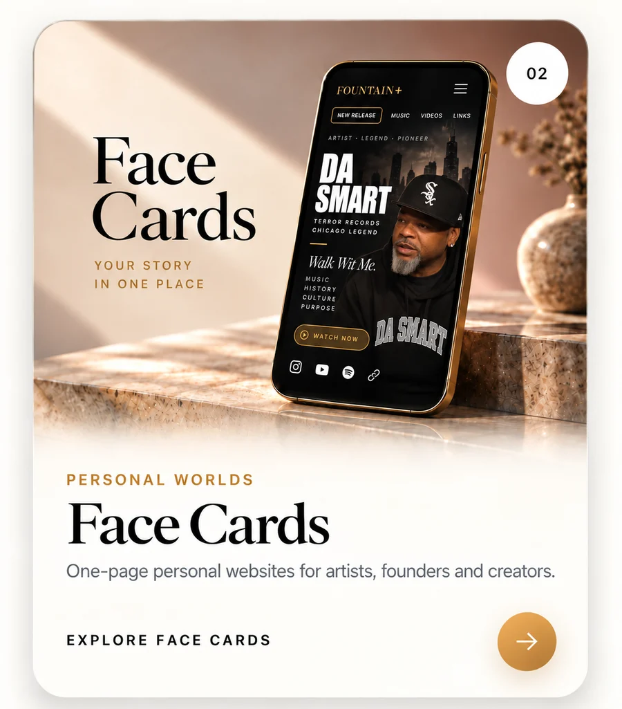 Face Cards — one-page personal websites for artists, founders and creators